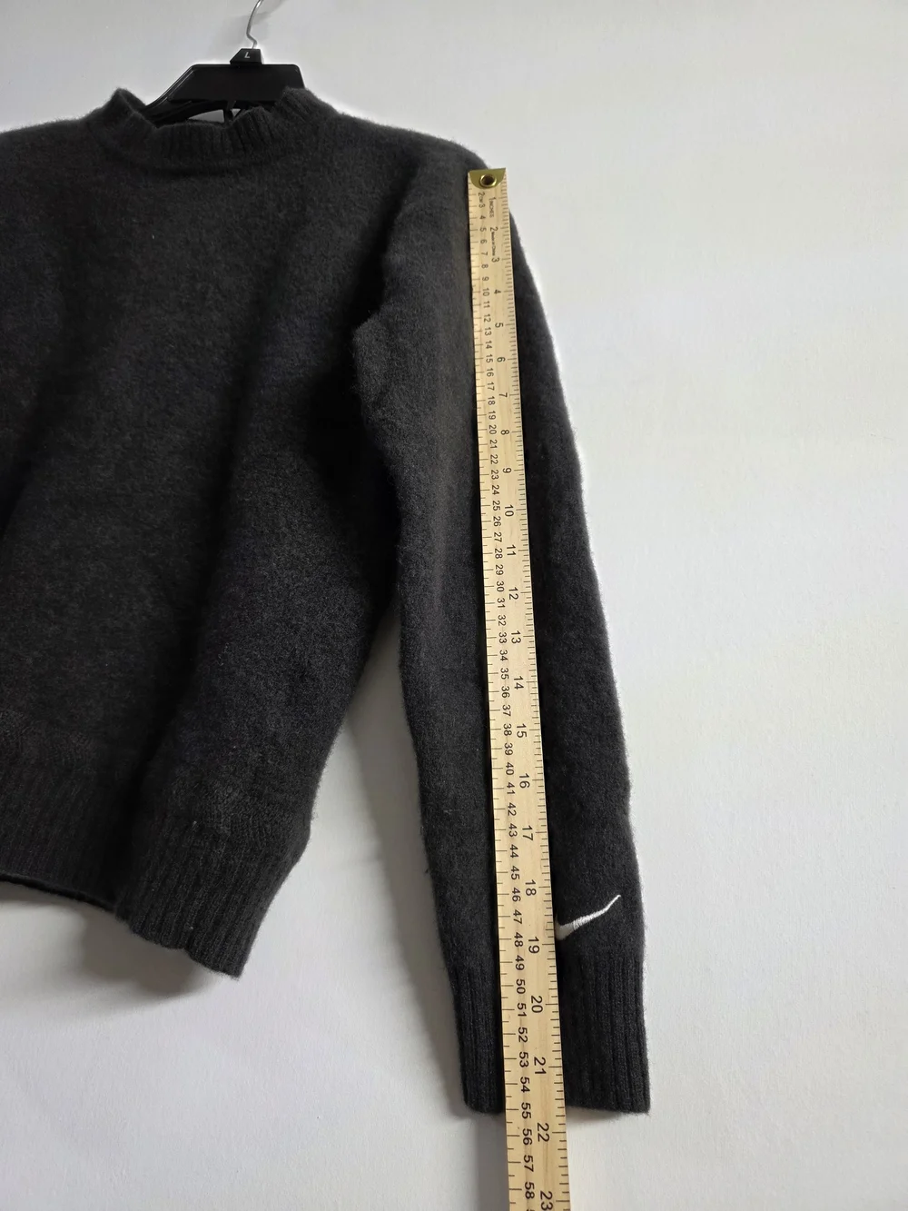 Vintage 90s Nike Golf Sweater Womens XL 100% Lambswool Black Hong Kong Swoosh
